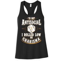 Vintage I'm Not Antisocial I Rolled Low On Charisma Women's Racerback Tank