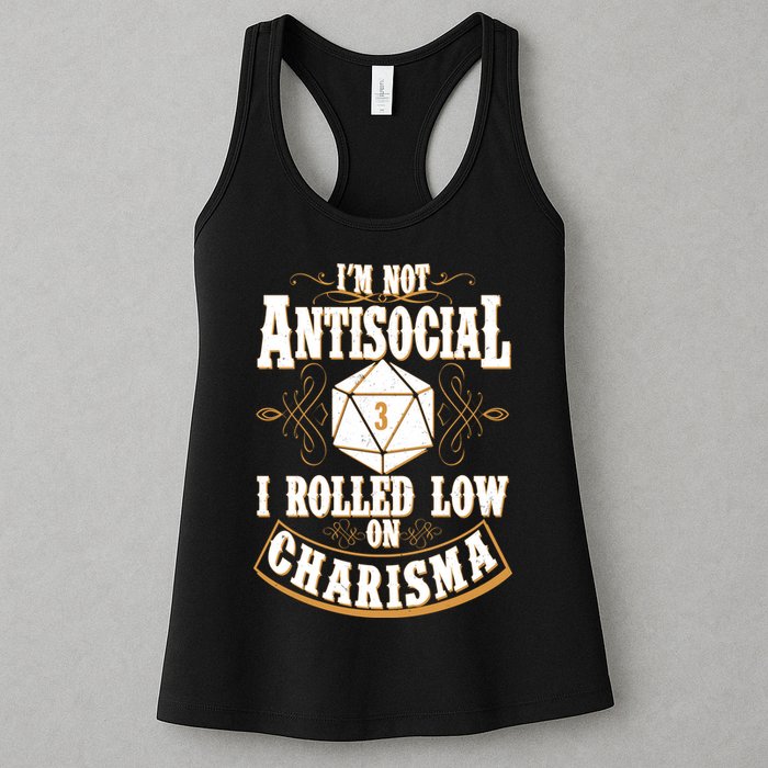 Vintage I'm Not Antisocial I Rolled Low On Charisma Womens Tank Top