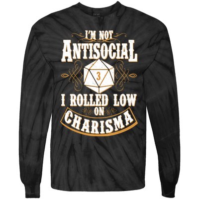 Vintage I'm Not Antisocial I Rolled Low On Charisma Tie-Dye Long Sleeve Shirt
