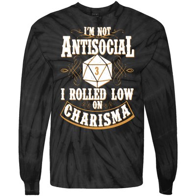 Vintage I'm Not Antisocial I Rolled Low On Charisma Tie-Dye Long Sleeve Shirt