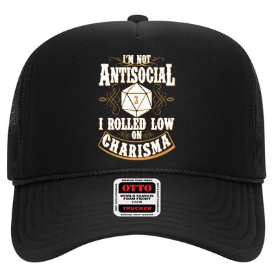 Vintage I'm Not Antisocial I Rolled Low On Charisma Trucker Hat