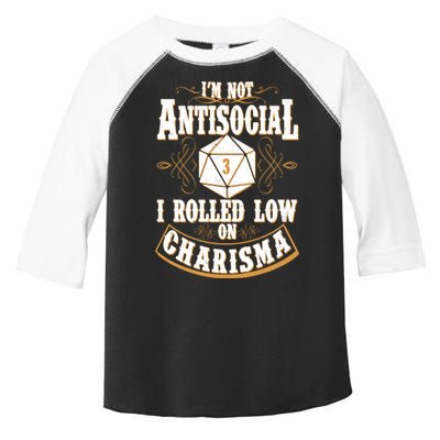 Vintage I'm Not Antisocial I Rolled Low On Charisma Toddler Fine Jersey T-Shirt