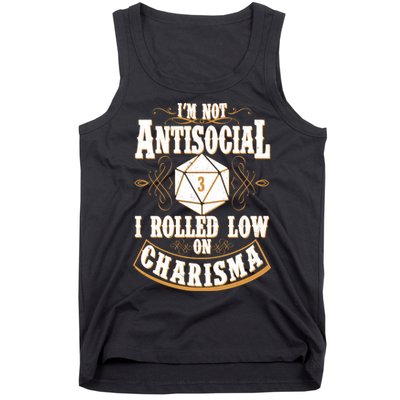 Vintage I'm Not Antisocial I Rolled Low On Charisma Tank Top