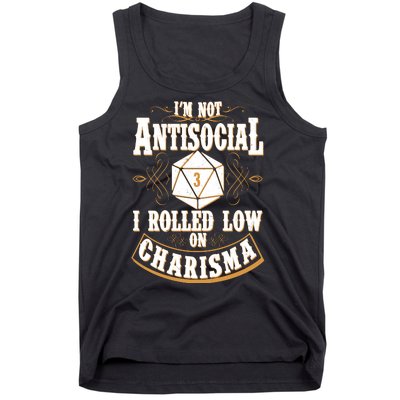 Vintage I'm Not Antisocial I Rolled Low On Charisma Tank Top