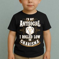 Vintage I'm Not Antisocial I Rolled Low On Charisma Toddler T-Shirt