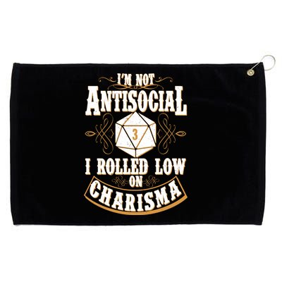 Vintage I'm Not Antisocial I Rolled Low On Charisma Grommeted Golf Towel