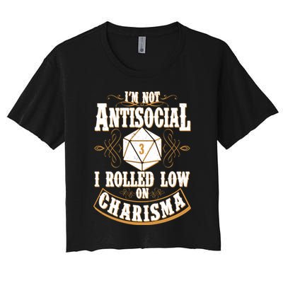 Vintage I'm Not Antisocial I Rolled Low On Charisma Crop Top