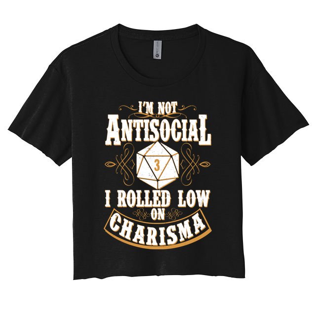 Vintage I'm Not Antisocial I Rolled Low On Charisma Crop Top