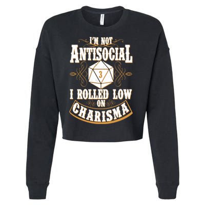 Vintage I'm Not Antisocial I Rolled Low On Charisma Cropped Pullover Crew