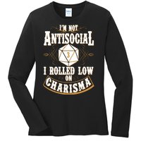 Vintage I'm Not Antisocial I Rolled Low On Charisma Ladies Long Sleeve Shirt