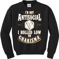 Vintage I'm Not Antisocial I Rolled Low On Charisma Kids Sweatshirt