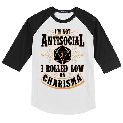 Vintage I'm Not Antisocial I Rolled Low On Charisma Kids Colorblock Raglan Jersey