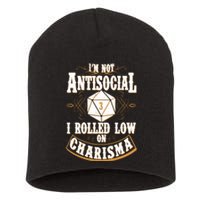 Vintage I'm Not Antisocial I Rolled Low On Charisma Short Acrylic Beanie