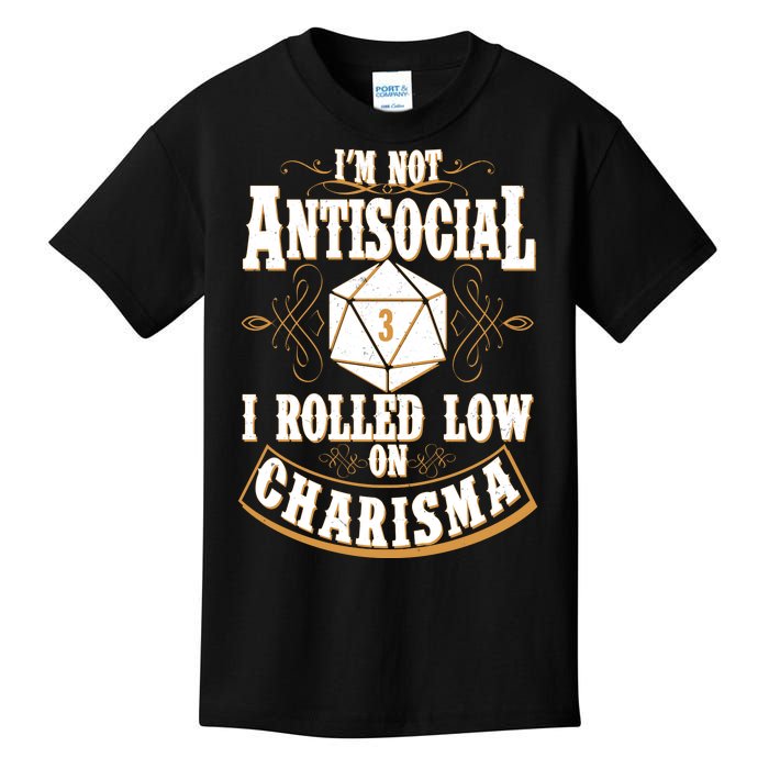 Vintage I'm Not Antisocial I Rolled Low On Charisma Kids T-Shirt