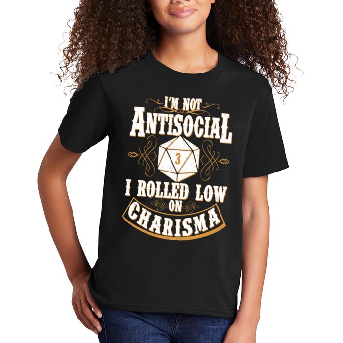 Vintage I'm Not Antisocial I Rolled Low On Charisma Kids T-Shirt