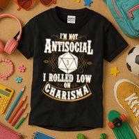 Vintage I'm Not Antisocial I Rolled Low On Charisma Kids T-Shirt