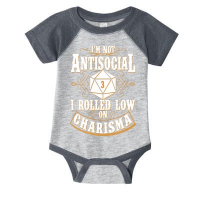 Vintage I'm Not Antisocial I Rolled Low On Charisma Infant Baby Jersey Bodysuit