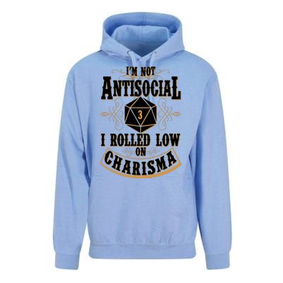 Vintage I'm Not Antisocial I Rolled Low On Charisma Unisex Surf Hoodie