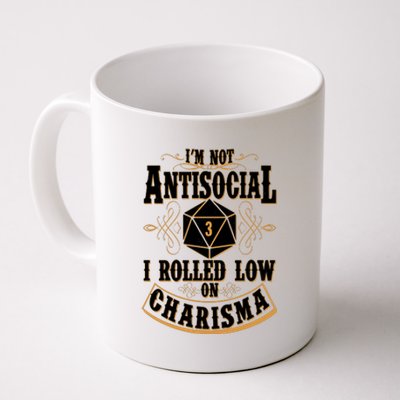 Vintage I'm Not Antisocial I Rolled Low On Charisma Coffee Mug