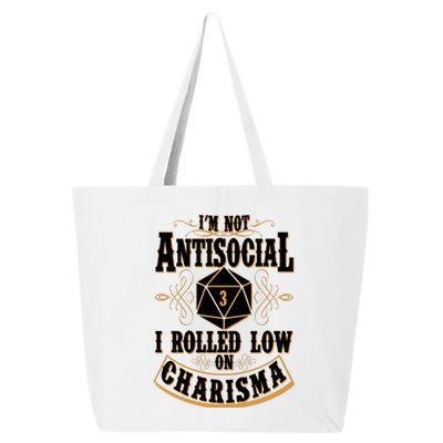 Vintage I'm Not Antisocial I Rolled Low On Charisma 25L Jumbo Tote