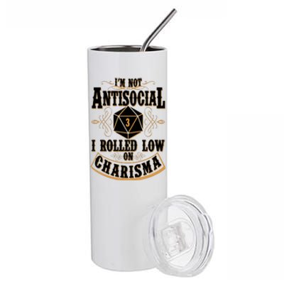 Vintage I'm Not Antisocial I Rolled Low On Charisma Stainless Steel Tumbler