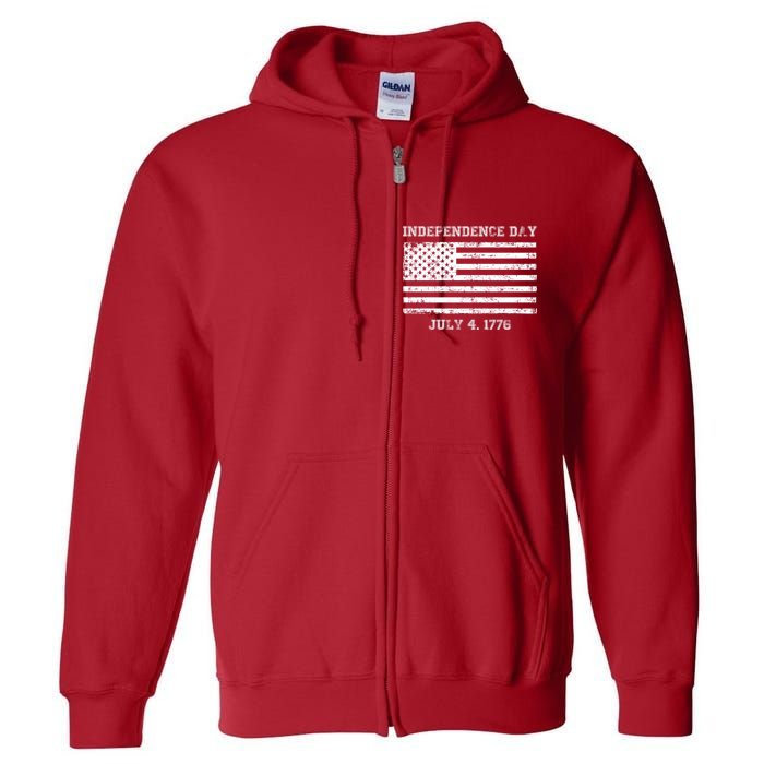 Vintage Independence Day 1776 Full Zip Hoodie