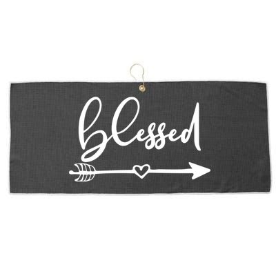 Vintage Inspirational Blessed  Large Microfiber Waffle Golf Towel