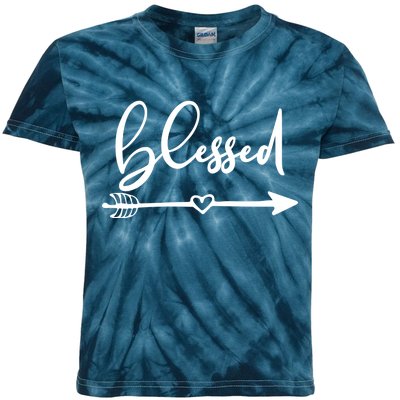 Vintage Inspirational Blessed  Kids Tie-Dye T-Shirt