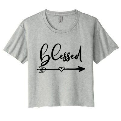 Vintage Inspirational Blessed  Women's Crop Top Tee