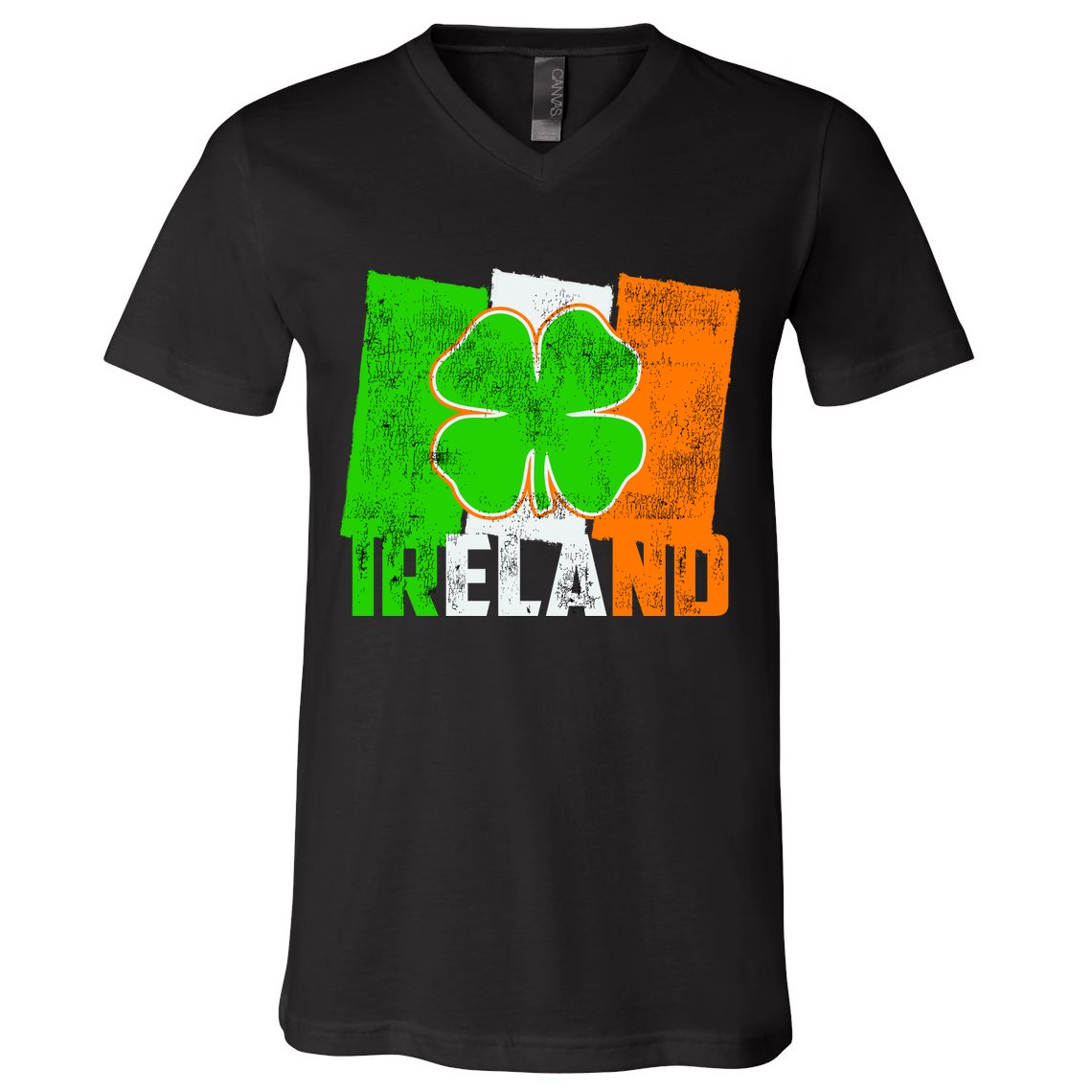 Vintage Ireland Irish Flag St. Patrick's Day V-Neck T-Shirt