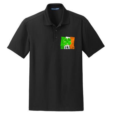 Vintage Ireland Irish Flag St. Patrick's Day Dry Zone Grid Polo