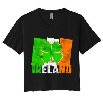 Vintage Ireland Irish Flag St. Patrick's Day Crop Top