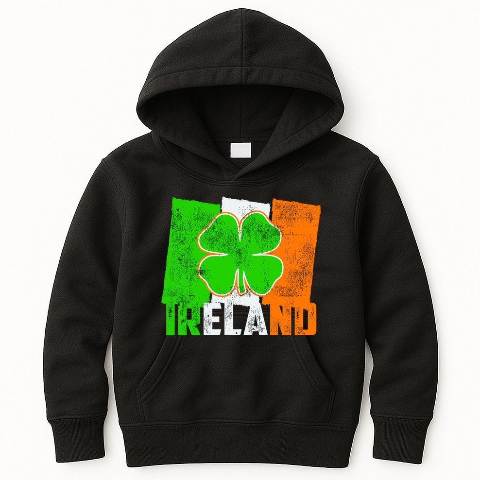 Vintage Ireland Irish Flag St. Patrick's Day Kids Hoodie