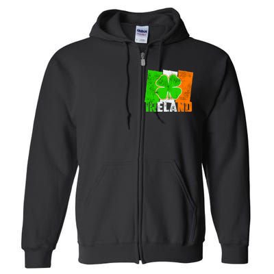 Vintage Ireland Irish Flag St. Patrick's Day Full Zip Hoodie