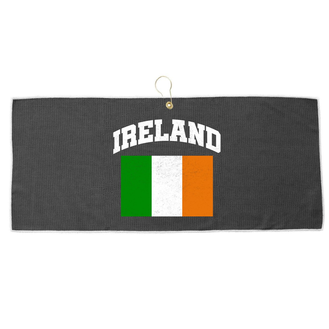 Vintage Ireland Team Flag Large Microfiber Waffle Golf Towel