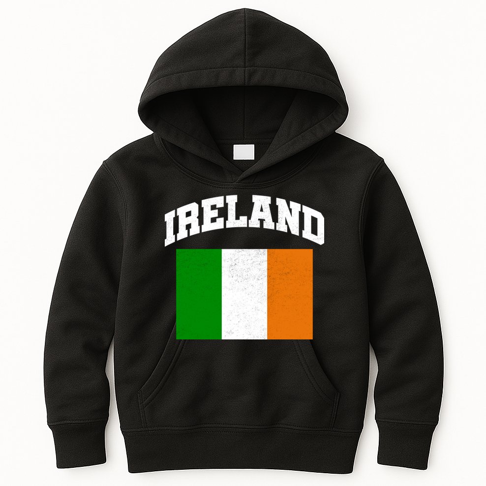 Vintage Ireland Team Flag Kids Hoodie