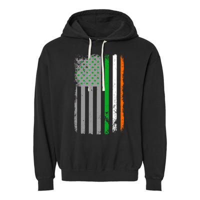 Vintage Irish American Flag Garment-Dyed Fleece Hoodie