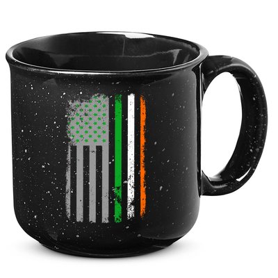 Vintage Irish American Flag 15oz Campfire Ceramic Mug