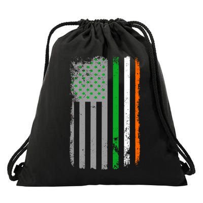 Vintage Irish American Flag Drawstring Bag