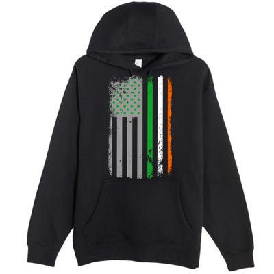 Vintage Irish American Flag Premium Pullover Hoodie