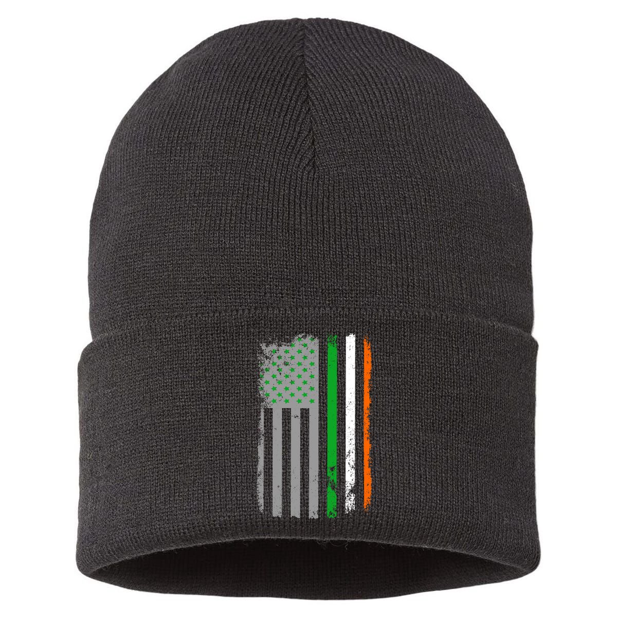 Vintage Irish American Flag Sustainable Knit Beanie