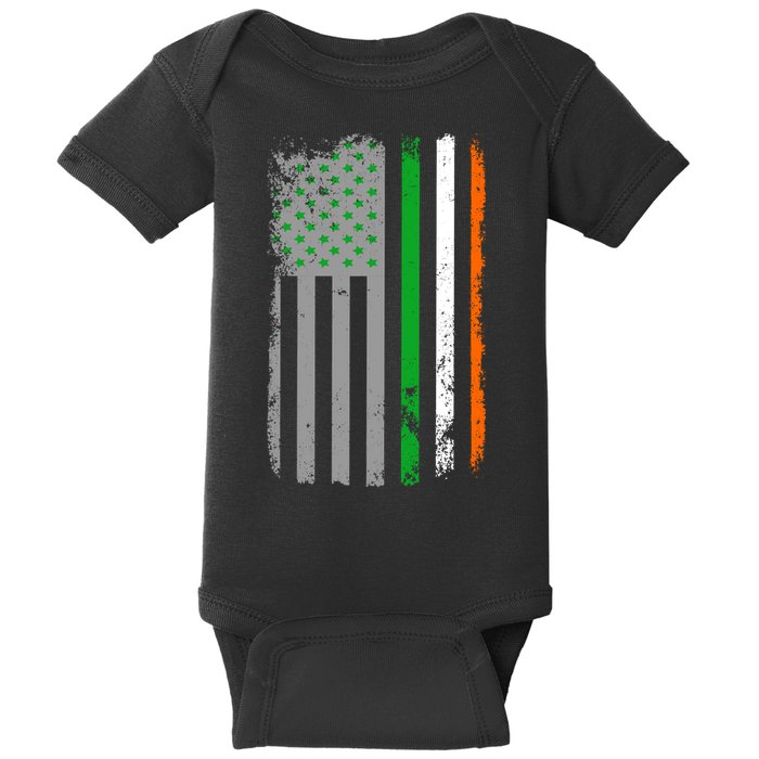Vintage Irish American Flag Baby Bodysuit