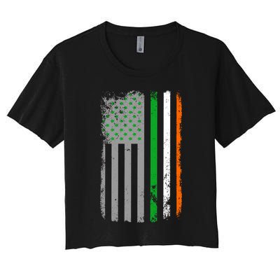 Vintage Irish American Flag Crop Top