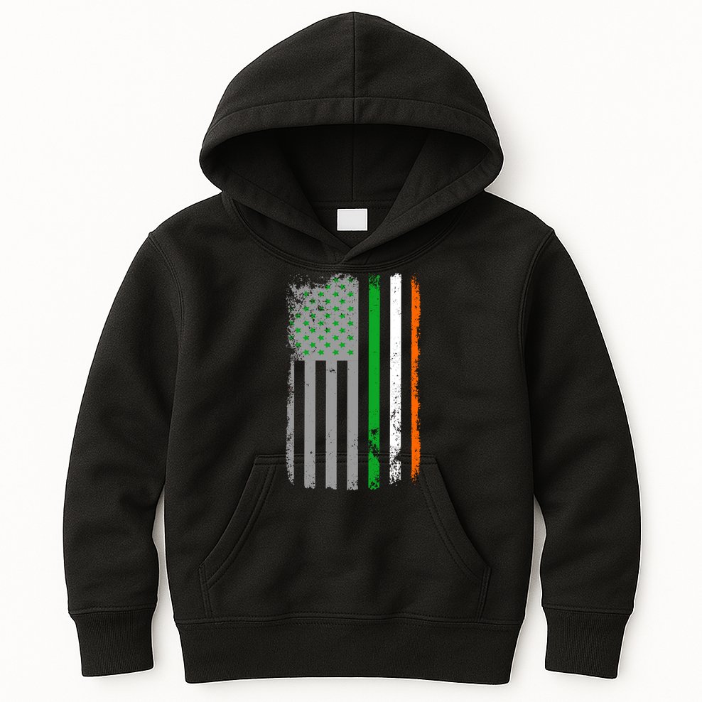 Vintage Irish American Flag Kids Hoodie