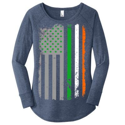 Vintage Irish American Flag Women's Perfect Tri Tunic Long Sleeve Shirt