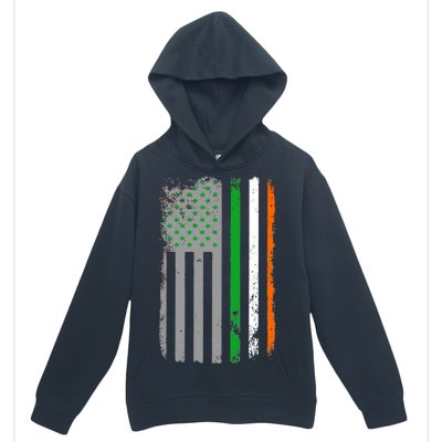 Vintage Irish American Flag Urban Pullover Hoodie