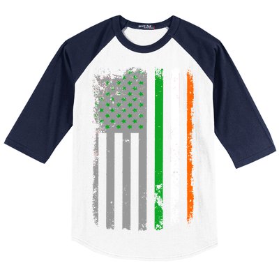 Vintage Irish American Flag Baseball Sleeve Shirt