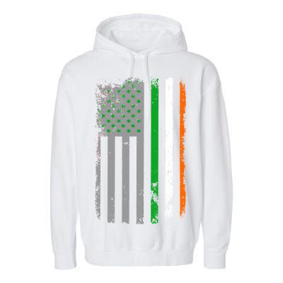 Vintage Irish American Flag Garment-Dyed Fleece Hoodie