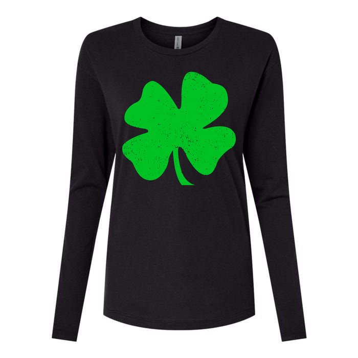 Vintage Irish Clover Womens Cotton Relaxed Long Sleeve T-Shirt