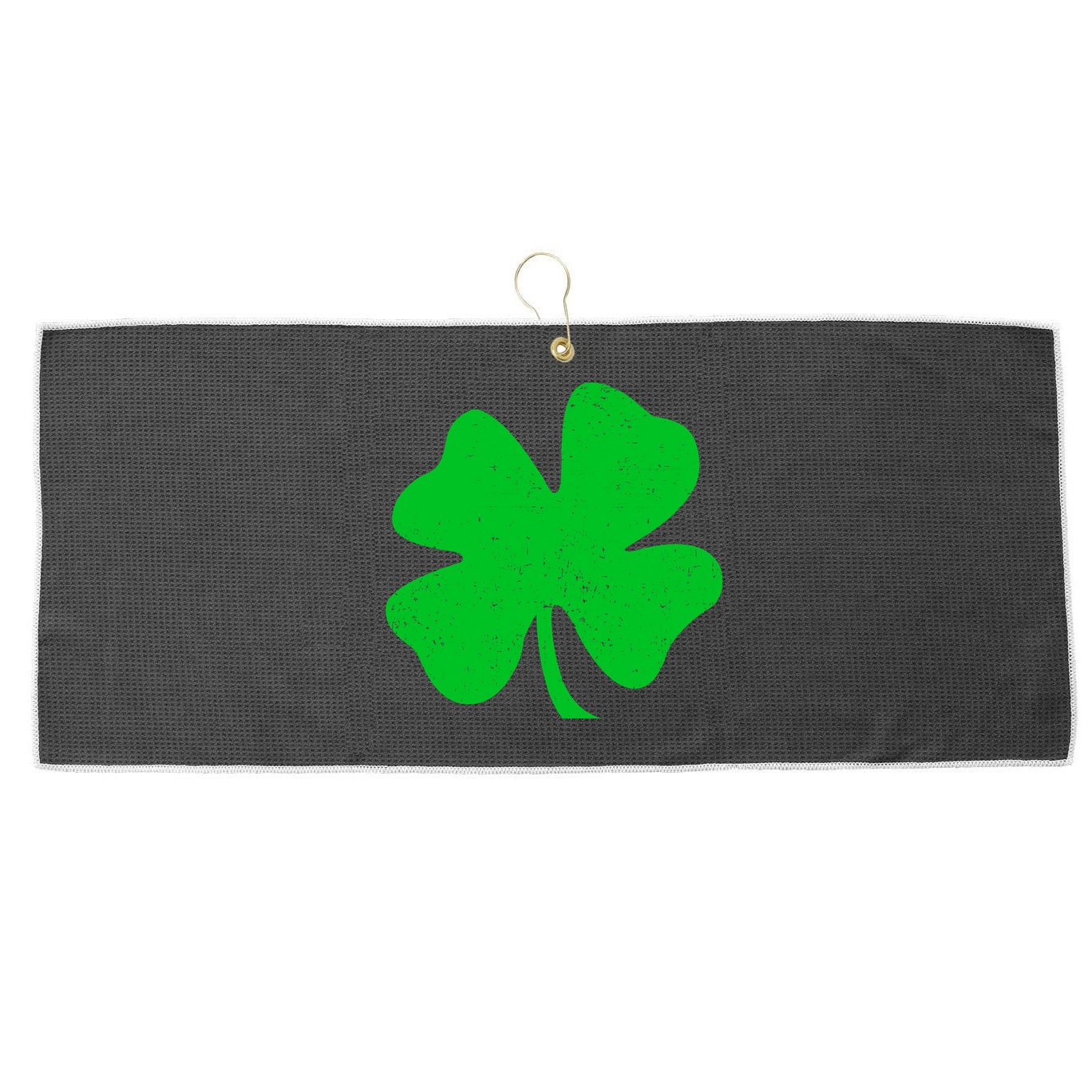 Vintage Irish Clover Large Microfiber Waffle Golf Towel